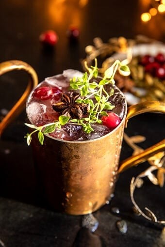 Spiced cranberry thyme Moscow mule