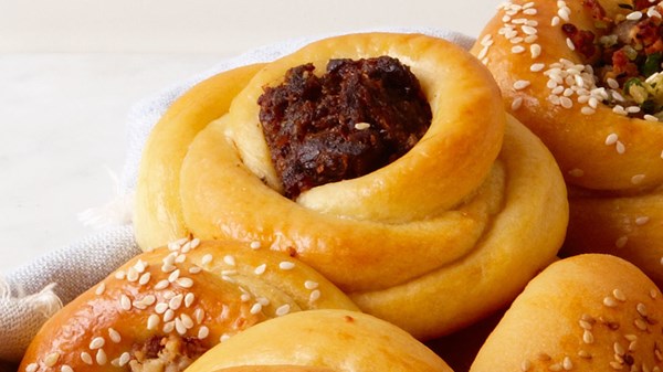 Spiced date butter pogaca rolls