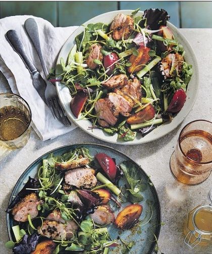 Spiced duck & plum salad