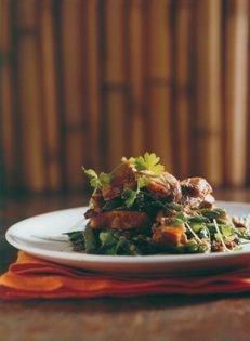 Spiced duck and green bean sambal
