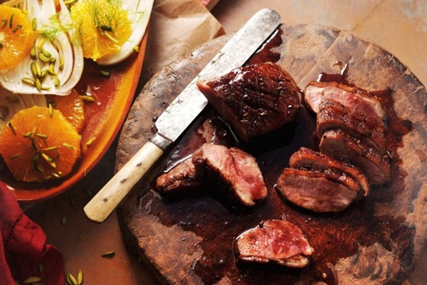 Spiced duck breast with orange & fennel salad