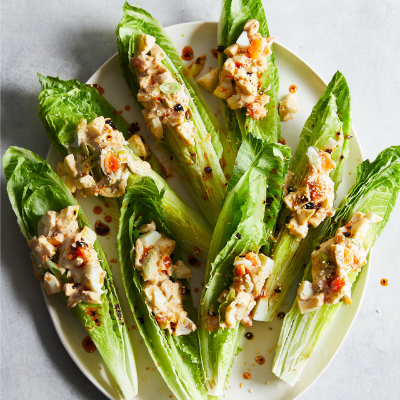 Spiced egg & sesame salad wedges