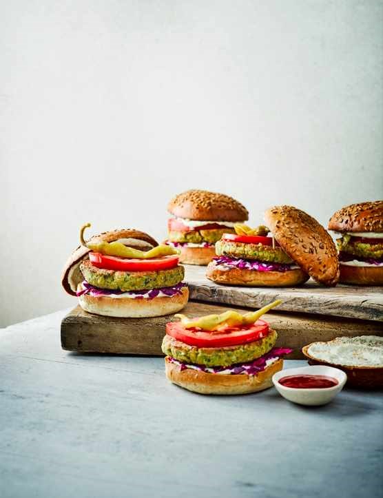 Spiced falafel burgers