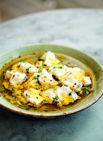 Spiced feta in olive oil