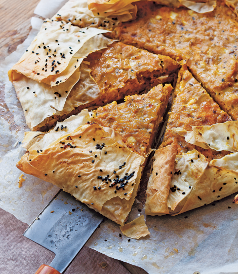 Spiced filo pumpkin pie