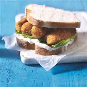 Spiced fish finger sandwich