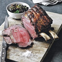 Spiced fore rib of beef