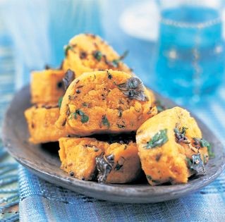 Spiced gram flour dumplings
