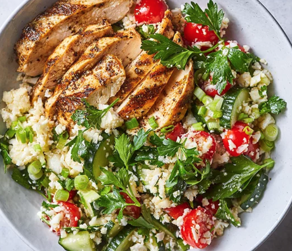Spiced grilled chicken with cauliflower tabbouleh