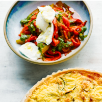 Spiced grilled pepper and mozzarella salad
