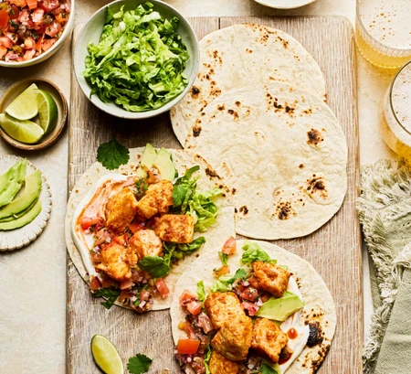 Spiced haddock tacos