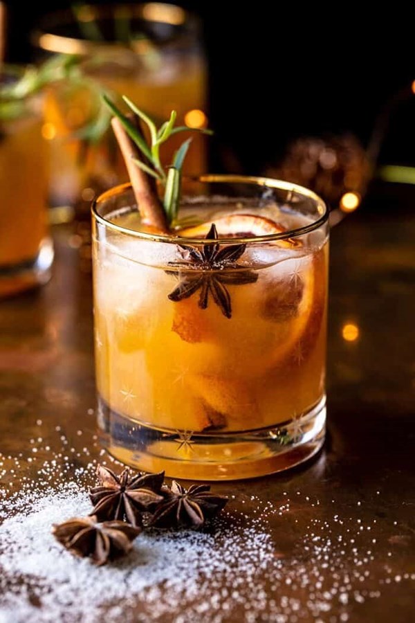 Spiced honey bourbon old fashioned