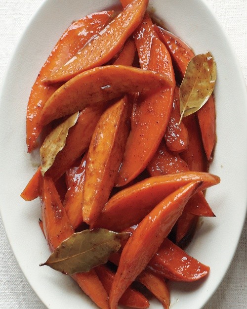 Spiced honey-glazed sweet potato wedges