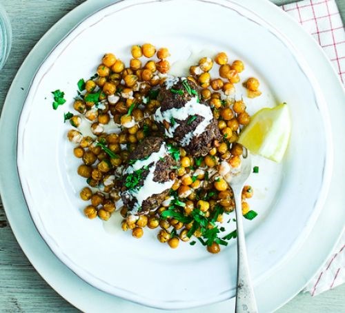 Spiced koftas with honey & chickpeas
