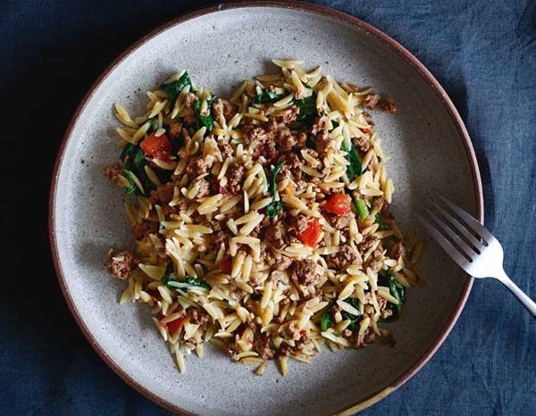Spiced lamb & orzo