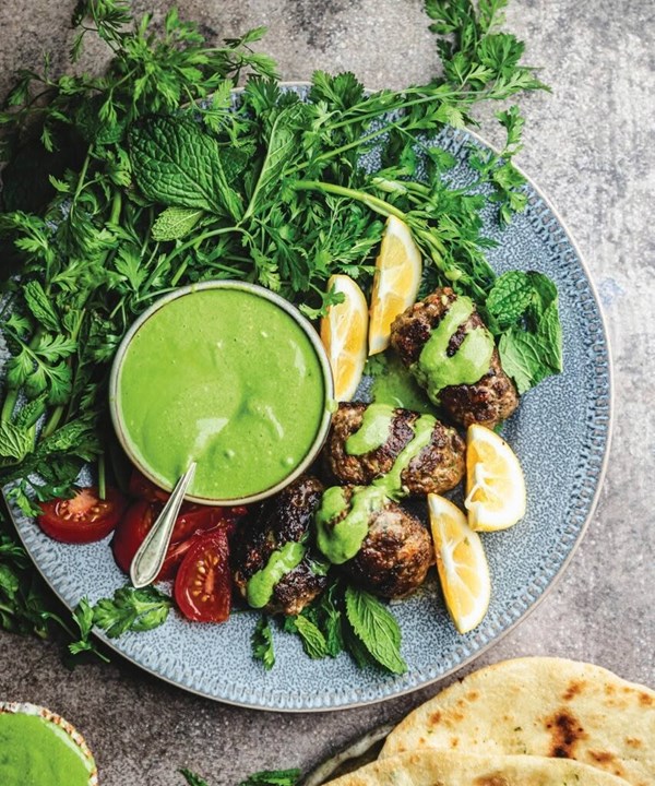 Spiced lamb & prawn kofta with pudina chutney