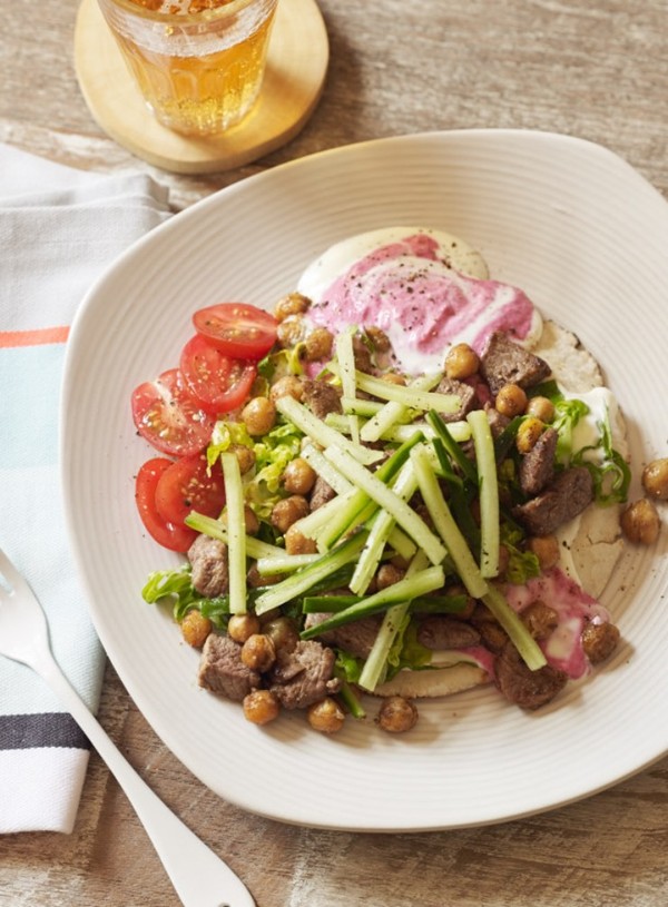 Spiced lamb and chickpea shawarma