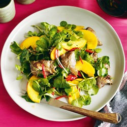 Spiced lamb and peach salad