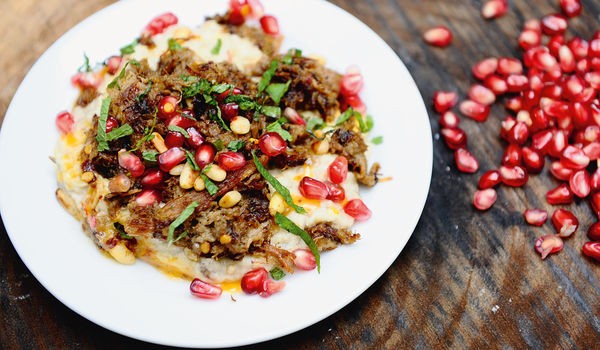 Spiced lamb, aubergines and mint