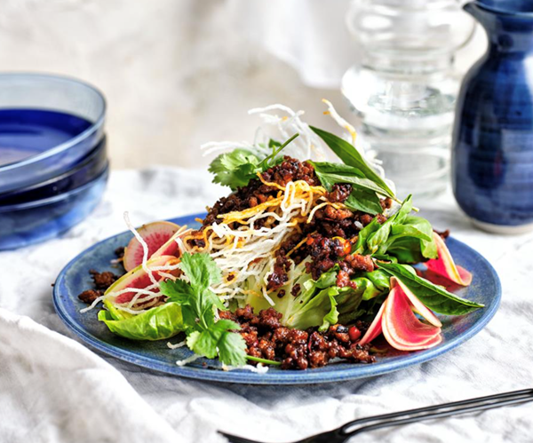 Spiced lamb larb with crisp vermicelli