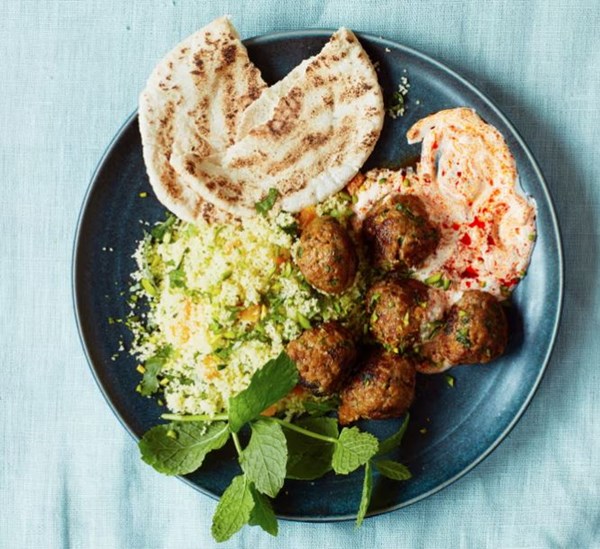Spiced lamb meatballs with jewelled couscous