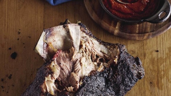 Spiced lamb shoulder with mojo rojo