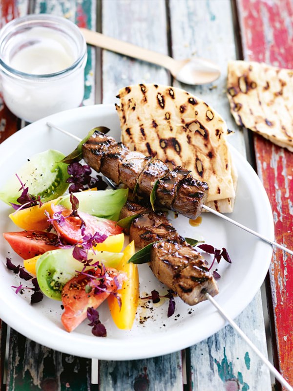 Spiced lamb skewers