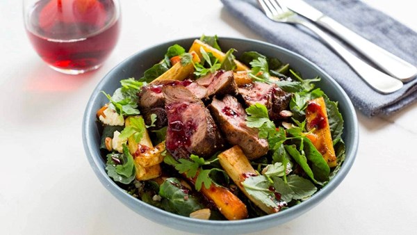 Spiced lamb with caramelised vegetables