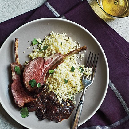 Spiced lamb with plum sauce
