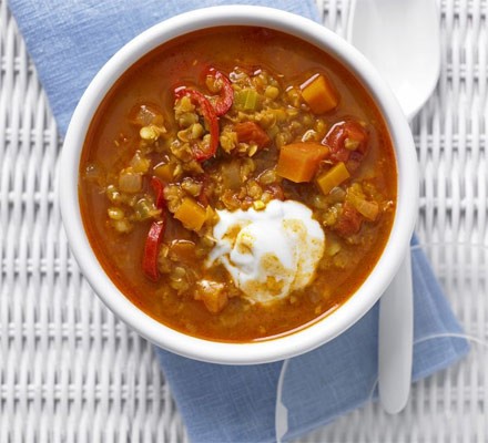 Spiced lentil and ginger soup