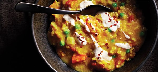 Spiced lentil and rice porridge (Khichdi) [cashew cream]