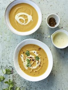 Spiced lentil and sweet potato soup