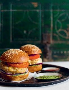 Spiced lentil bun kebabs
