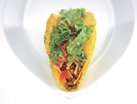 Spiced lentil tacos