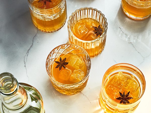 Spiced maple gimlets