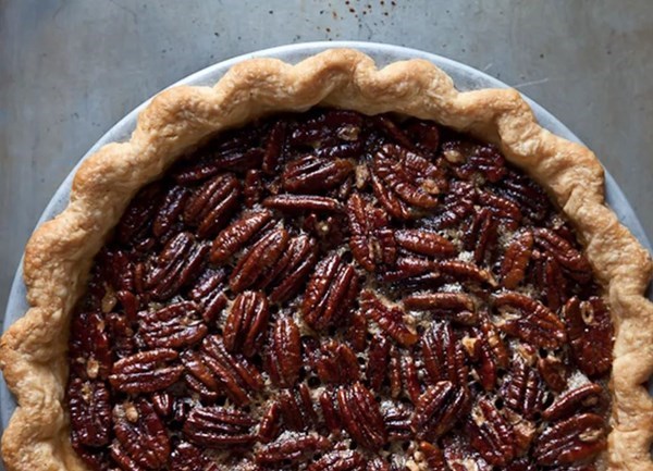 Spiced maple pecan pie with star anise