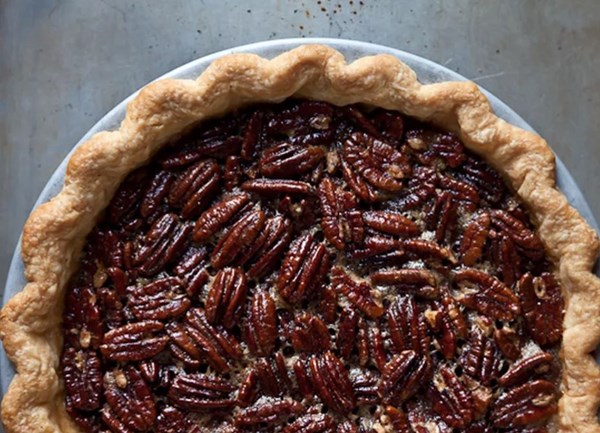 Spiced maple pecan pie with star anise