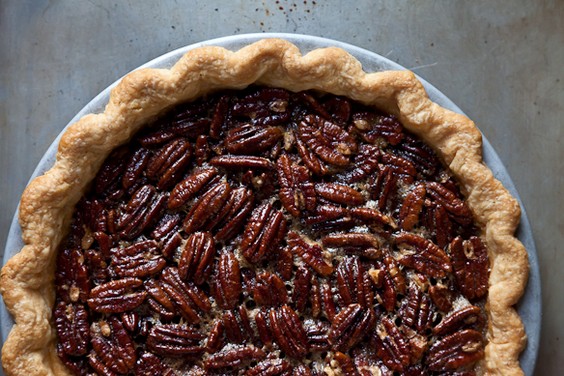 Spiced maple pecan pie with star anise