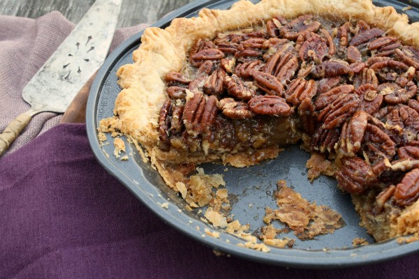 Spiced maple pecan pie with star anise