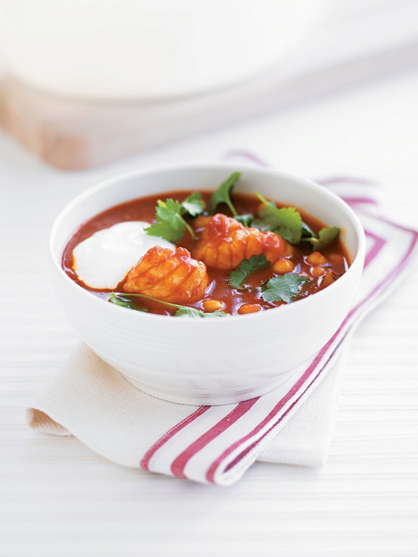 Spiced monkfish and chickpea stew