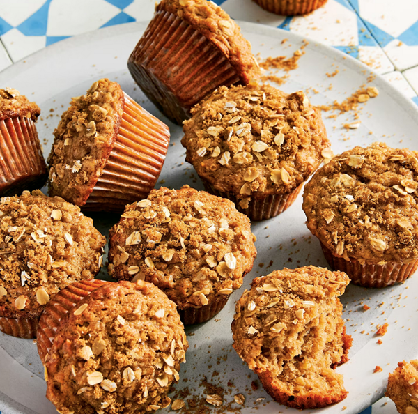 Spiced olive oil oat muffins