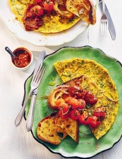 Spiced omelette with masala fried bread