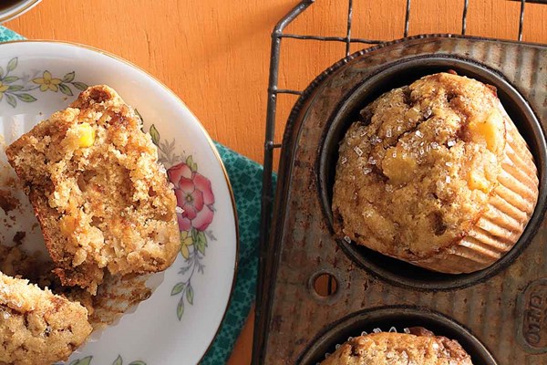 Spiced peach muffins