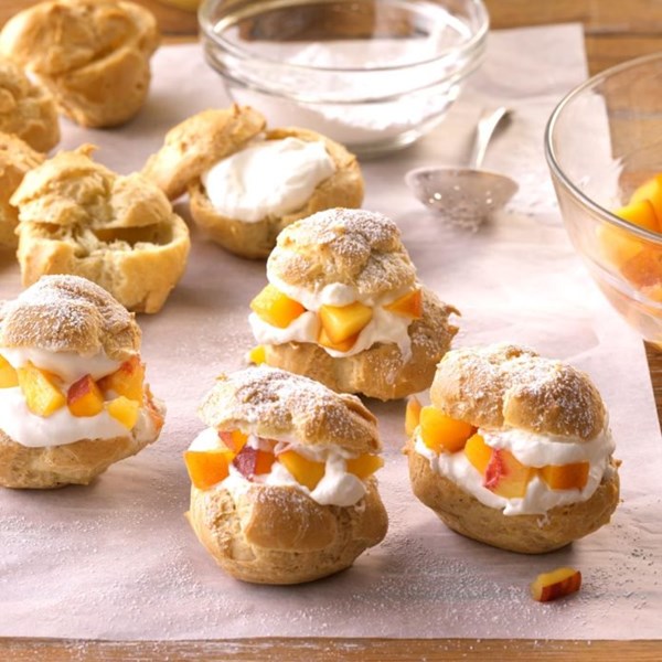 Spiced peach puffs