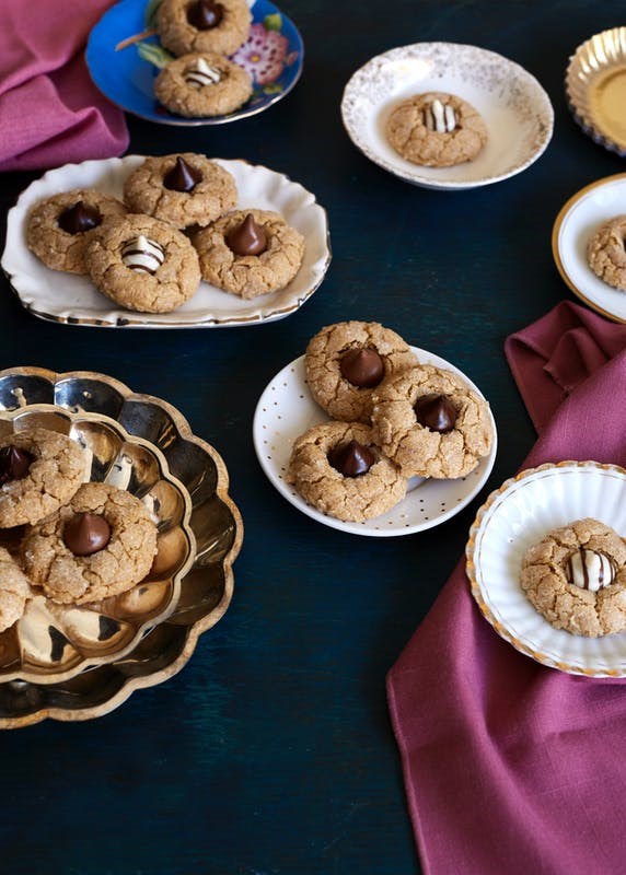 Spiced peanut butter Kiss cookies