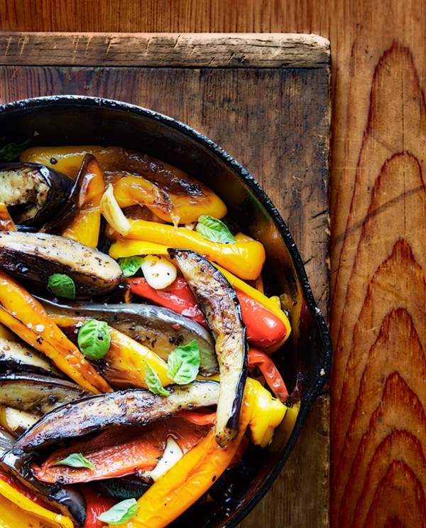 Spiced peppers and eggplant