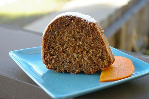 Spiced persimmon olive oil cake
