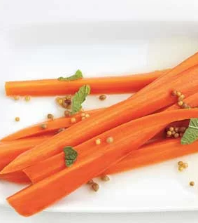 Spiced pickled carrots with mint