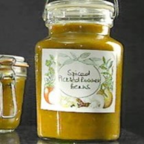 Spiced pickled runner beans