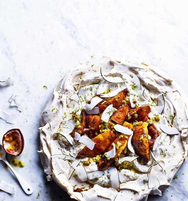 Spiced pineapple and coconut cream Pavlova